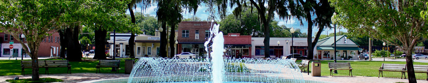 Fountain in city of Wildwood