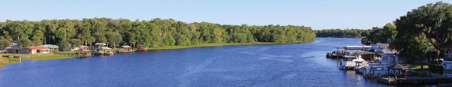 View of St. Johns River from the bridge in Astor