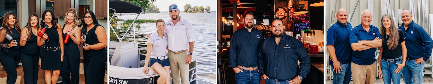 Photo collage with four photos depicting local small business owners