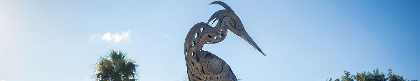 Heron sculpture in Eustis